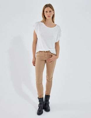Jean slim camel coton biologique, coupe sculpt up femme IKKS | Mode Automne Hiver Pantalon, combinaison, jeans