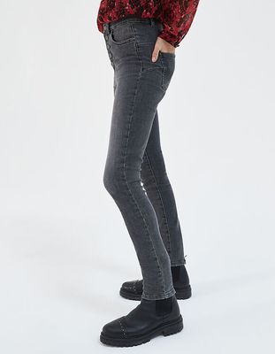 Jean slim gris cropped powerstretch, coupe sculpt up femme IKKS | Mode Automne Hiver Pantalon, combinaison, jeans