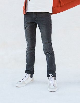 jean skinny medium grey avec usures placées garçon  IKKS | Mode Automne Hiver Pantalon,