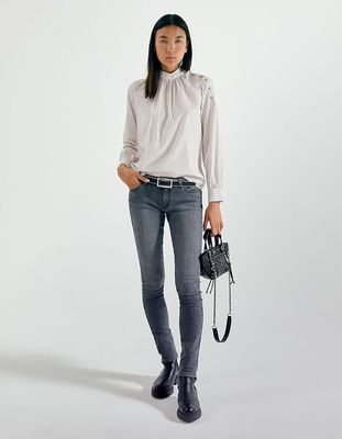 Jean slim gris coupe sculpt up femme IKKS | Mode Automne Hiver Pantalon, combinaison, jeans