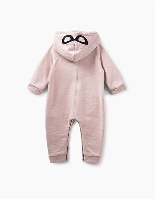Combinaison rose à capuche-lunettes molleton bio bébé IKKS | Mode Printemps Eté Robe, jupe, ensemble