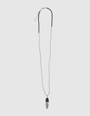 Collier sautoir en perles plume métal femme IKKS | Mode Automne Hiver Bijoux