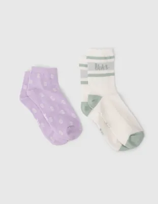 Chaussettes parme et blanches fille