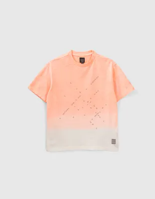 T-shirt orange fluo deep dye avec lettres garçon