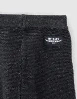 Pantalon gris chiné en tricot coton bio bébé