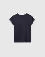 Tee-shirt navy Essentiel en coton bio fille