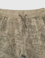 Jogging kaki clair à motif camouflage feuilles garçon
