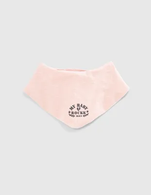 Bavoir rose pâle print rock coton bio bébé