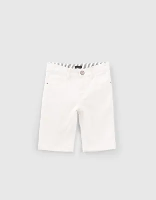 Bermuda en jean blanc garçon