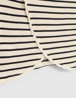 Marinière écrue marine broderie ancre fille