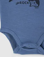 Body bleu visuel 4 guitares en coton bio bébé
