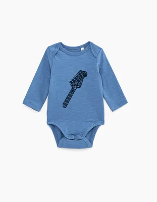 Body bleu à personnaliser en coton bio bébé