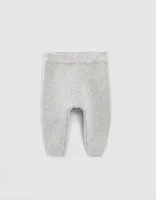 Pantalon mastic chiné en tricot coton bio bébé