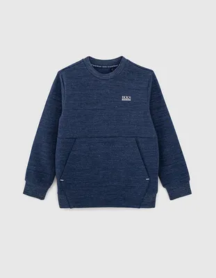 Sweat bleu brut Essentiel molleton bio garçon