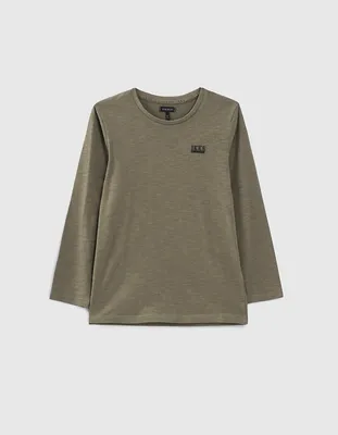 Tee-shirt kaki Essentiel coton bio garçon