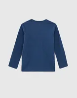 Tee-shirt bleu brut Essentiel coton bio garçon