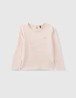 Tee-shirt rose poudré Essentiels brodé IKKS fille