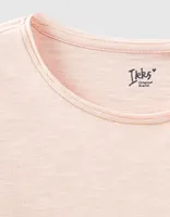 Tee-shirt rose poudré Essentiels brodé IKKS fille