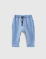Pantalon bleu molleton bio bébé
