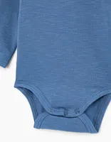Body bleu à personnaliser en coton bio bébé