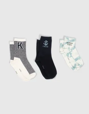 Chaussettes marine, blanches, bleues garçon