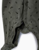 Dors-bien kaki clair imprimé rock coton bio bébé IKKS | Mode Printemps Eté Bodies & Pyjama