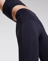 Legging de yoga YUJ & IKKS uni noir galon métallisé femme | Mode Automne Hiver Pantalon, combinaison, jeans