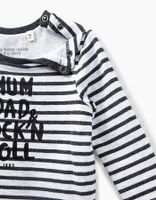 Body marinière mastic chiné coton bio bébé IKKS | Mode Printemps Eté Bodies & Pyjama