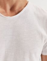 Tee-shirt L'Essentiel blanc col V Homme IKKS | Mode Printemps Eté Tee-shirt