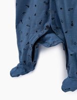 Dors-bien bleu moyen imprimé rock coton bio bébé IKKS | Mode Printemps Eté Bodies & Pyjama