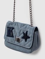 Sac bandoulière blue grey matelassé brodé fille IKKS | Mode Automne Hiver Accessoires