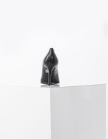 Escarpins pointus en cuir noir talons 9 cm femme IKKS | Mode Automne Hiver Chaussures