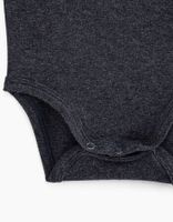 Body gris chiné visuel roses en coton bio bébé IKKS | Mode Printemps Eté Bodies & Pyjama