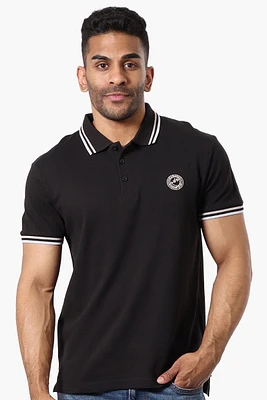 Canada Weather Gear Stripe Detail Short Sleeve Polo Shirt