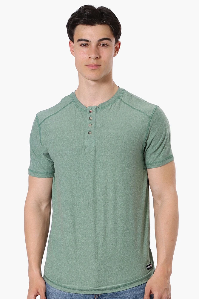 Canada Weather Gear Basic Henley Tee - Olive