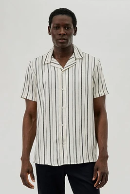 Kenneth Blake Striped Basic Button Up Casual Shirt