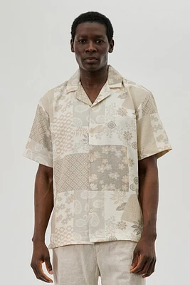 Malibu By Drill Patterned Button Up Casual Shirt