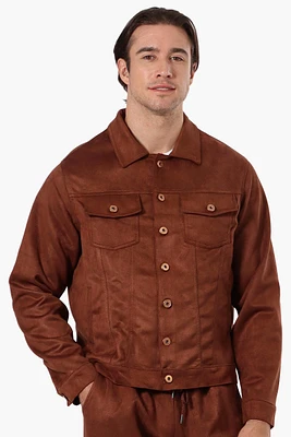 Urbanology Button Up Suede Trucker Lightweight Jacket