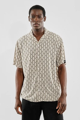 Canada Weather Gear Travel Collection Geometric Print Button Up Casual Shirt
