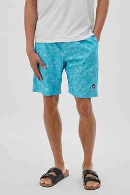 Canada Weather Gear Patterned Elastic Surf Shorts - Aqua