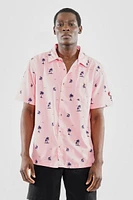Canada Weather Gear Tropical Pattern Button Up Casual Shirt