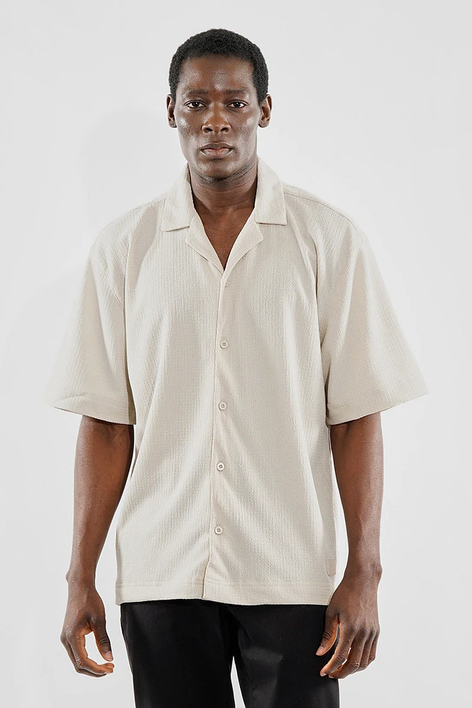 Saints Studio Solid Textured Button Up Casual Shirt