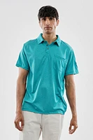 Canada Weather Gear Waffle Texture Polo Shirt - Turquoise