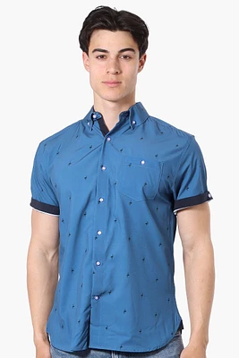 International INC Company Flamingo Pattern Button Up Casual Shirt