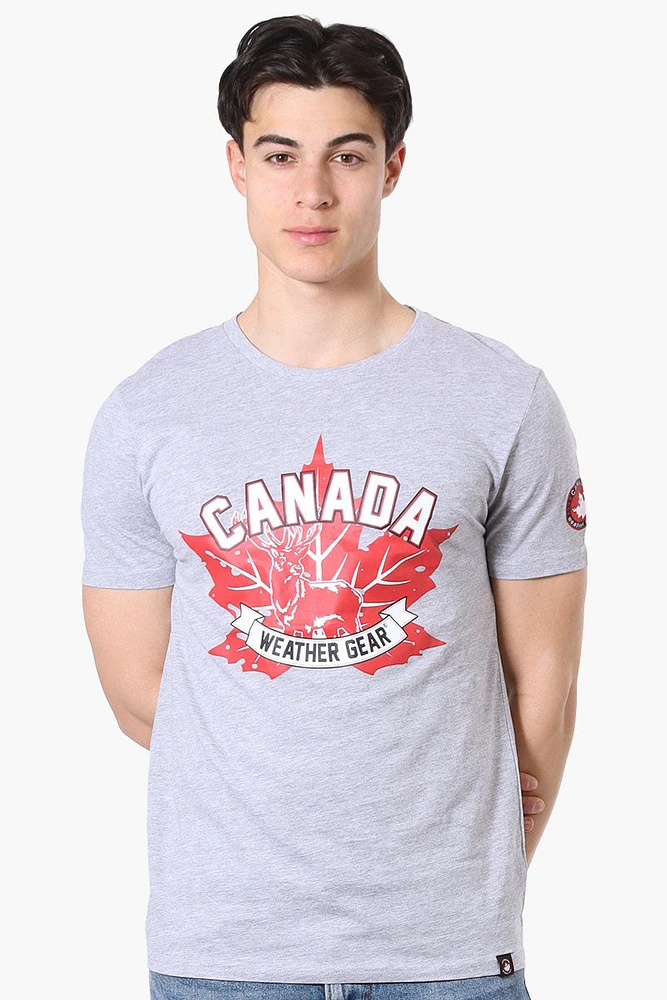 Canada Weather Gear Leaf Print Tee - Grey