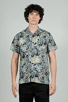 Boardsports Palm Tree Print Camp Collar Casual Shirt