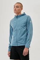 Canada Weather Gear Hooded Chest Pocket Windbreaker Lightweight Jacket - Blue