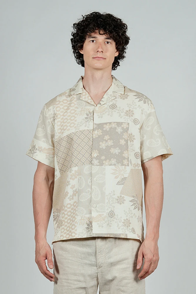 Malibu By Drill Patterned Button Up Casual Shirt