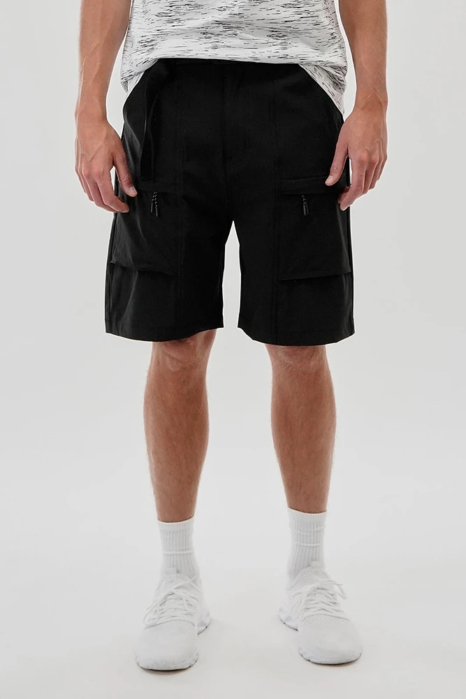 Canada Weather Gear Solid Belted Ripstop Cargo Shorts