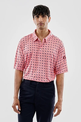 Canada Weather Gear Performance Patterned Polo Shirt - Pink